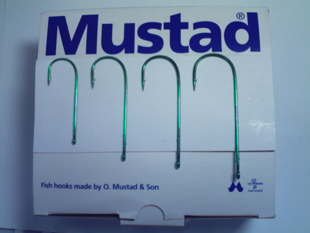 Mustad Worm Hook-#32811NP Green( 4 size)