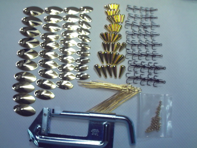 In-Line Spinner Package Kit 1-Gold color(4 size x 10pcs=40pcs).